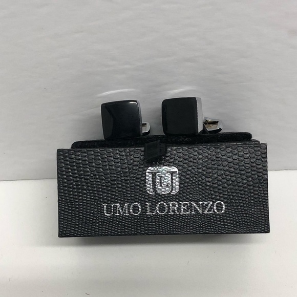 Uno Lorenzo cufflink black/silver box - Picture 1 of 4